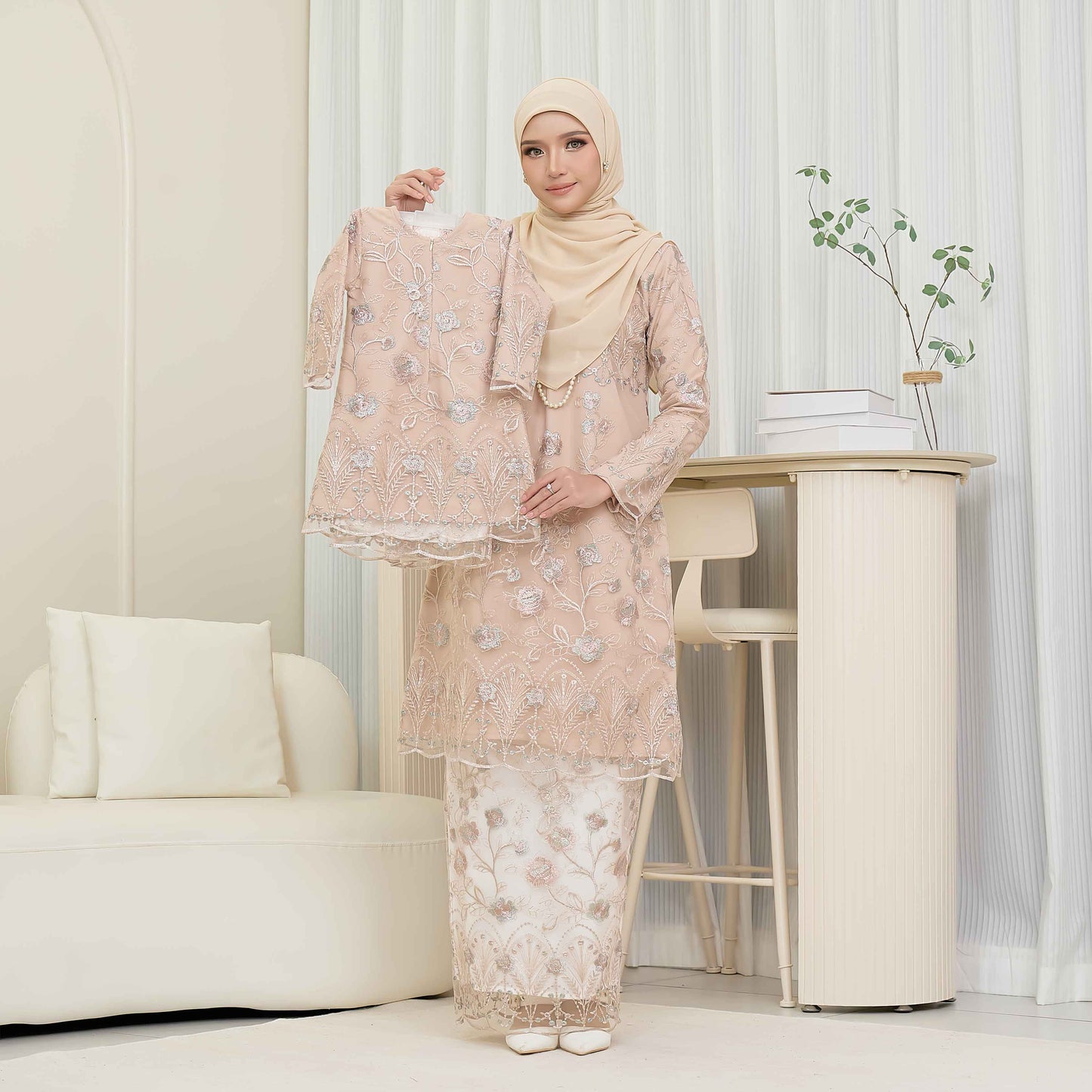 CLARA RIZQA - VANESSA baju kurung muslimah kids material premium como crepe + Lace