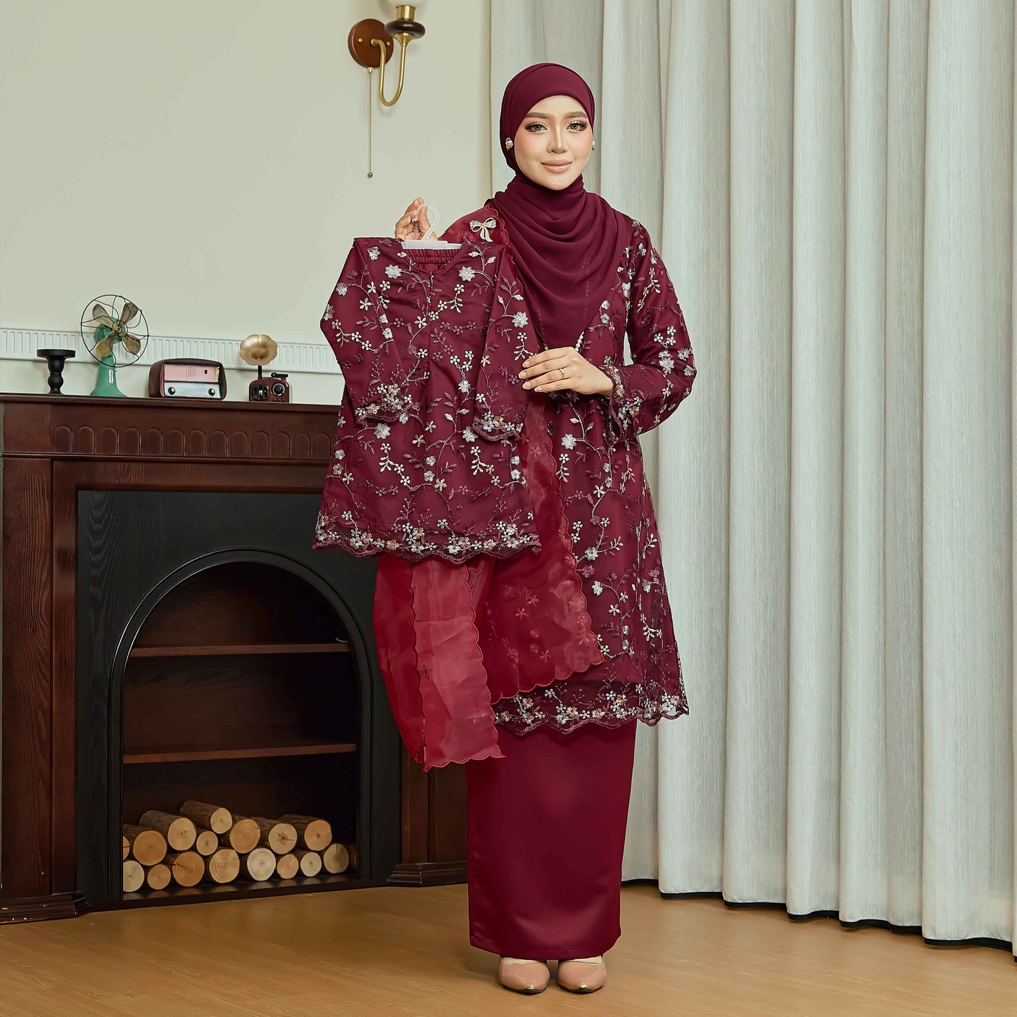 CLARA RIZQA - DIANDRA Kids baju kurung muslimah material premium pearl skin with lace
