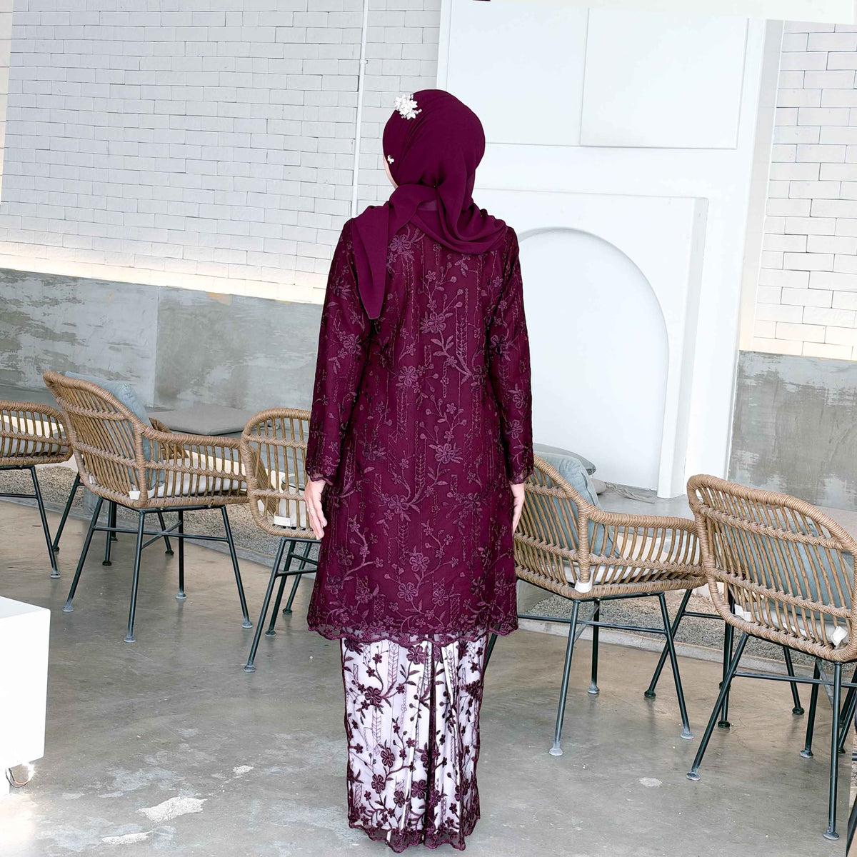 CLARA RIZQA - SOFIA baju kurung muslimah material premium como crepe + Lace