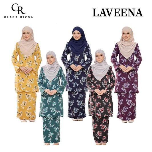 CLARA RIZQA - LAVEENA baju kurung muslimah material premium como crepe printed