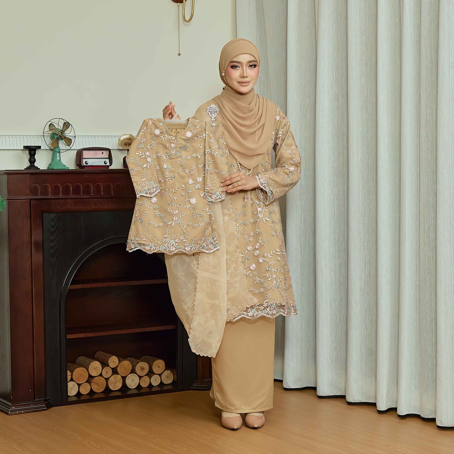CLARA RIZQA - DIANDRA Kids baju kurung muslimah material premium pearl skin with lace