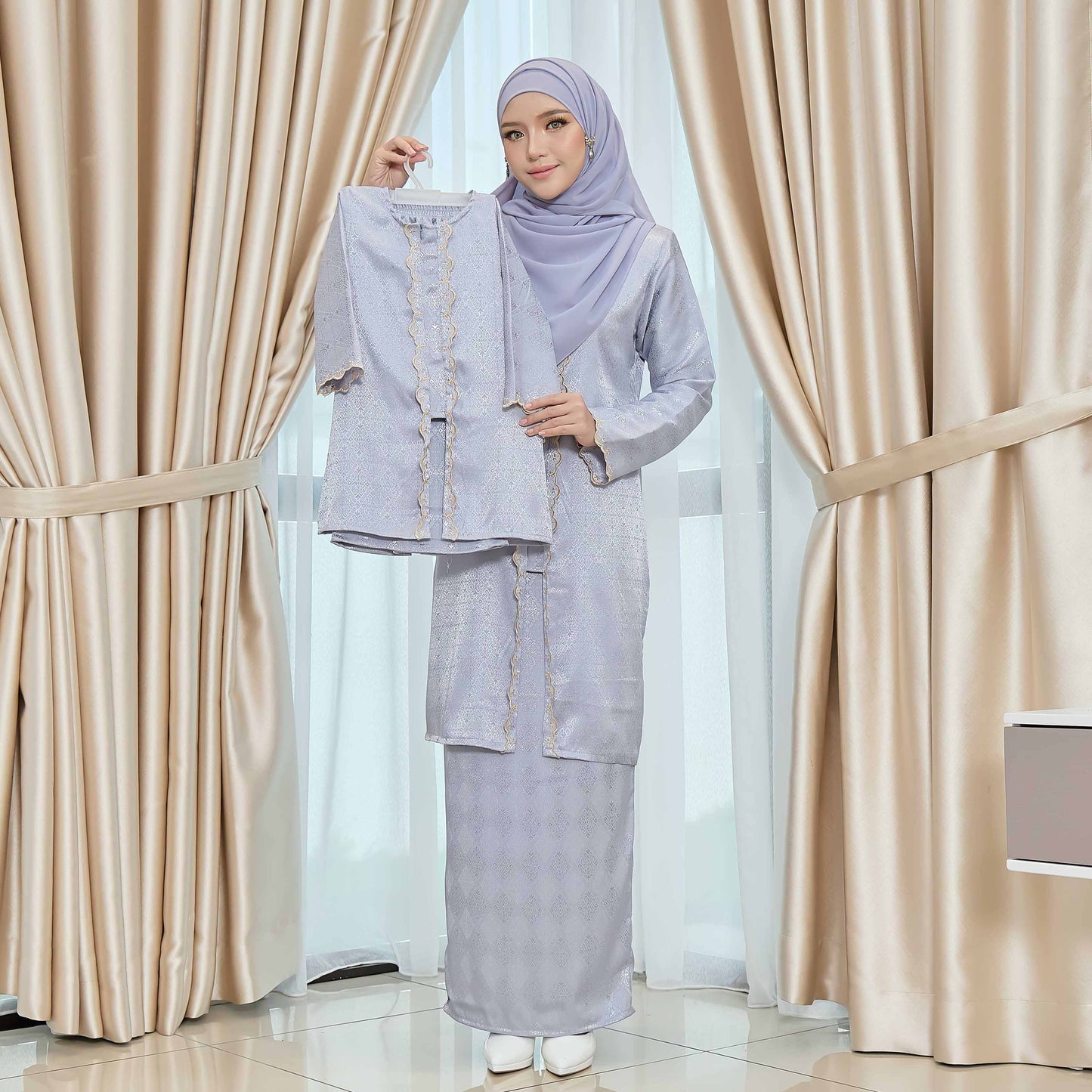 CLARA RIZQA - DIAN baju kurung muslimah material jacquard sulam kids