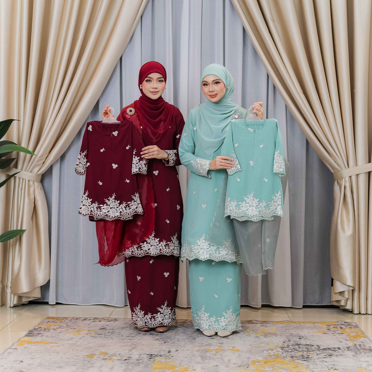 CLARA RIZQA - AVELINE baju kurung cantik material Chiffon embroidery with lining (kids)