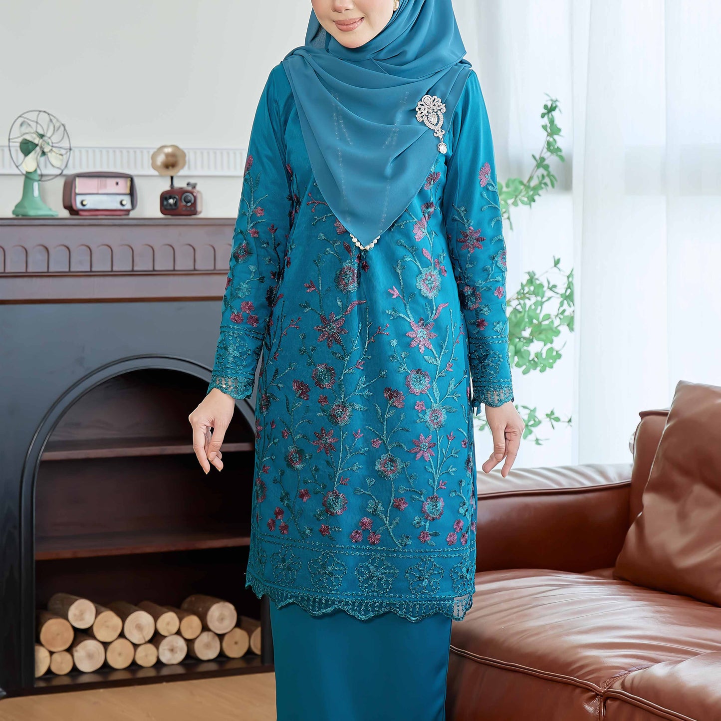 CLARA RIZQA - Catriona Mom baju kurung muslimah material premium pearl skin with lace