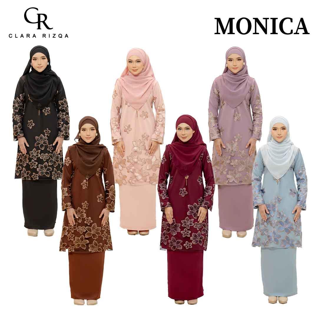 CLARA RIZQA -  MONICA Baju Kurung cantik material lace + pearl skin lining