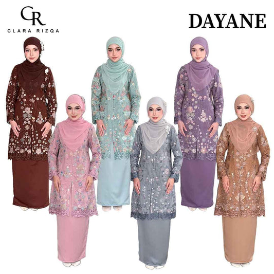 CLARA RIZQA - DAYANE baju kurung moden cantik muslimah material lace cantik