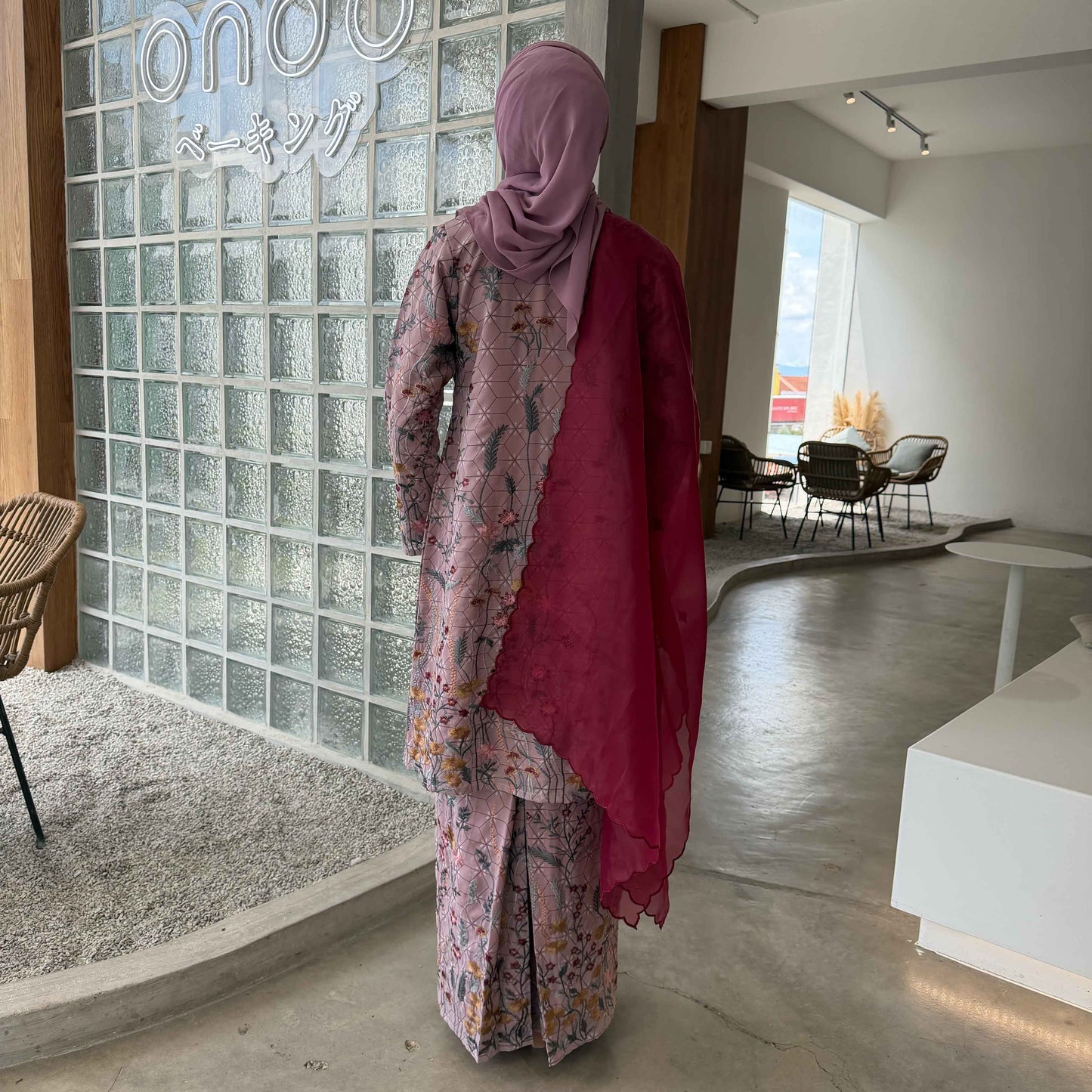 CLARA RIZQA - CAMELLA baju kurung cantik moden material Chiffon Embroidery with lining