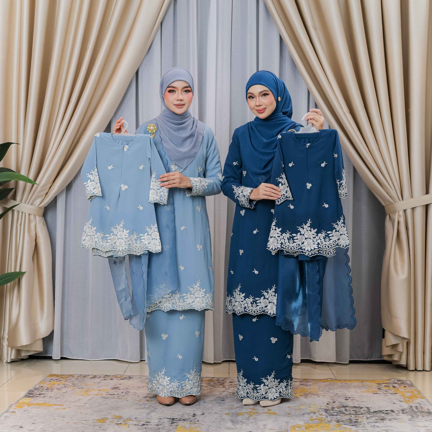 CLARA RIZQA - AVELINE baju kurung cantik material Chiffon embroidery with lining (kids)