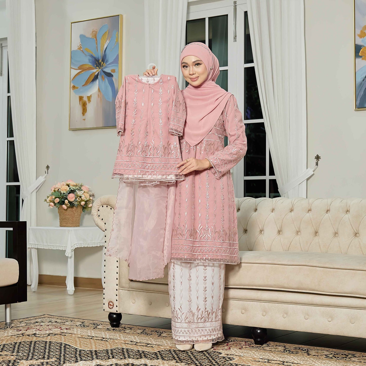 CLARA RIZQA - VIANNA baju kurung muslimah kids material premium como crepe + Lace