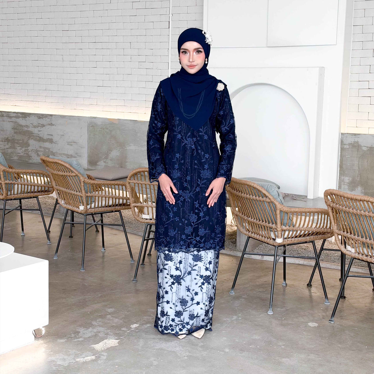 CLARA RIZQA - SOFIA baju kurung muslimah material premium como crepe + Lace