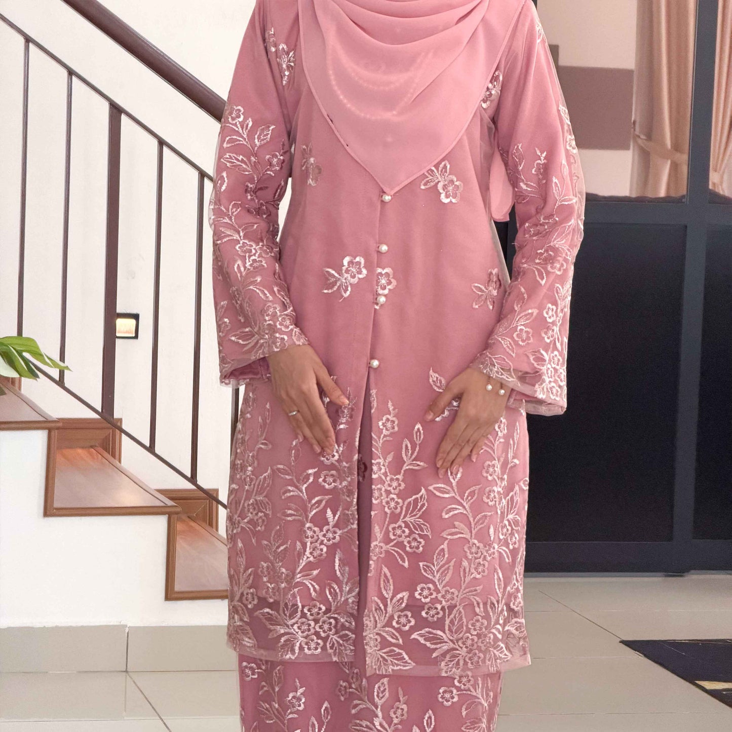 CLARA RIZQA - DALISHA baju kurung muslimah material premium como crepe + Lace