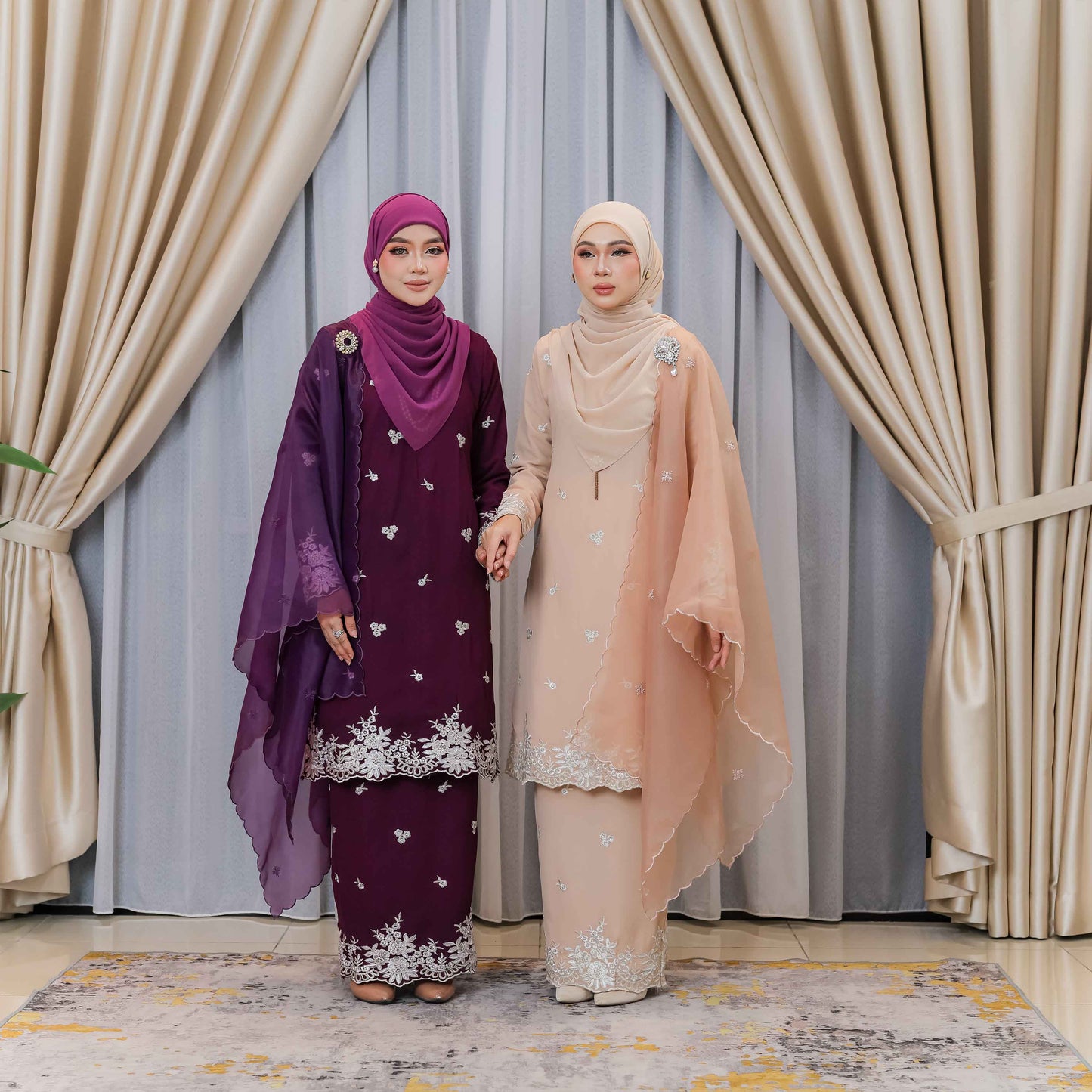 CLARA RIZQA - AVELINE baju kurung cantik material Chiffon embroidery with lining (mom)
