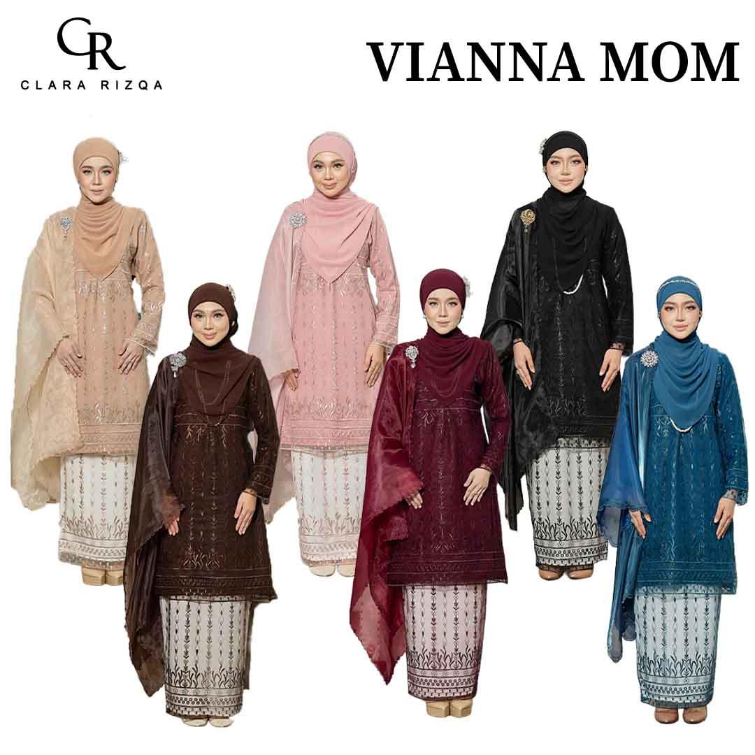 CLARA RIZQA - VIANNA baju kurung muslimah mom material premium como crepe + Lace