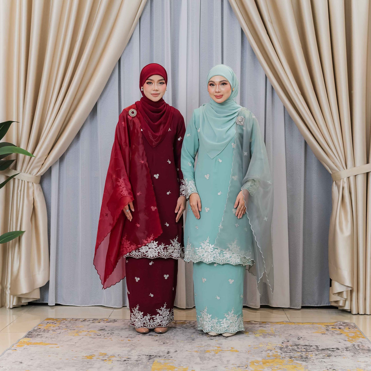 CLARA RIZQA - AVELINE baju kurung cantik material Chiffon embroidery with lining (mom)