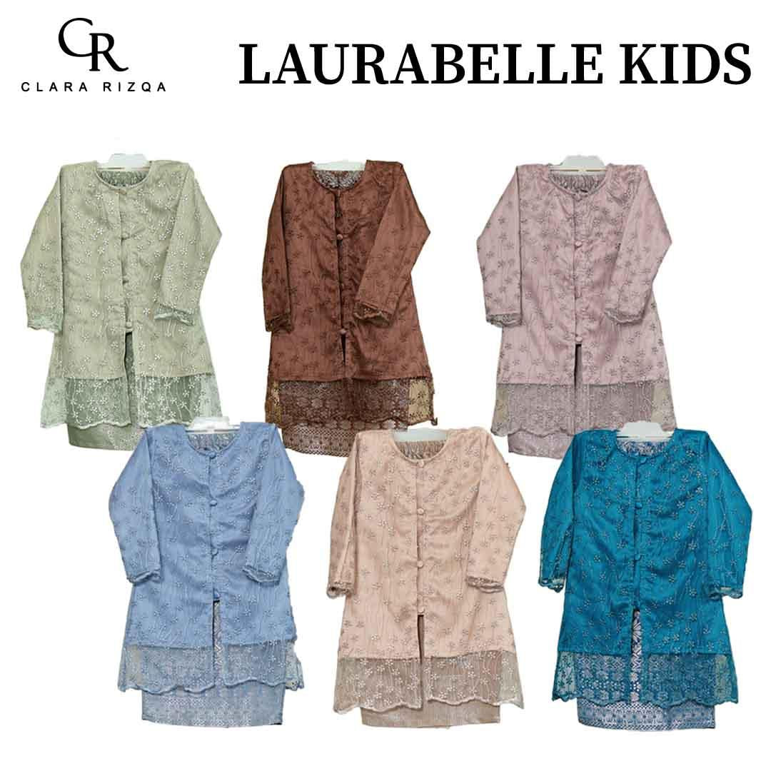 CLARA RIZQA - Laurabelle Kids baju kurung muslimah material embroidery lace + satin velvet(lining) + songket