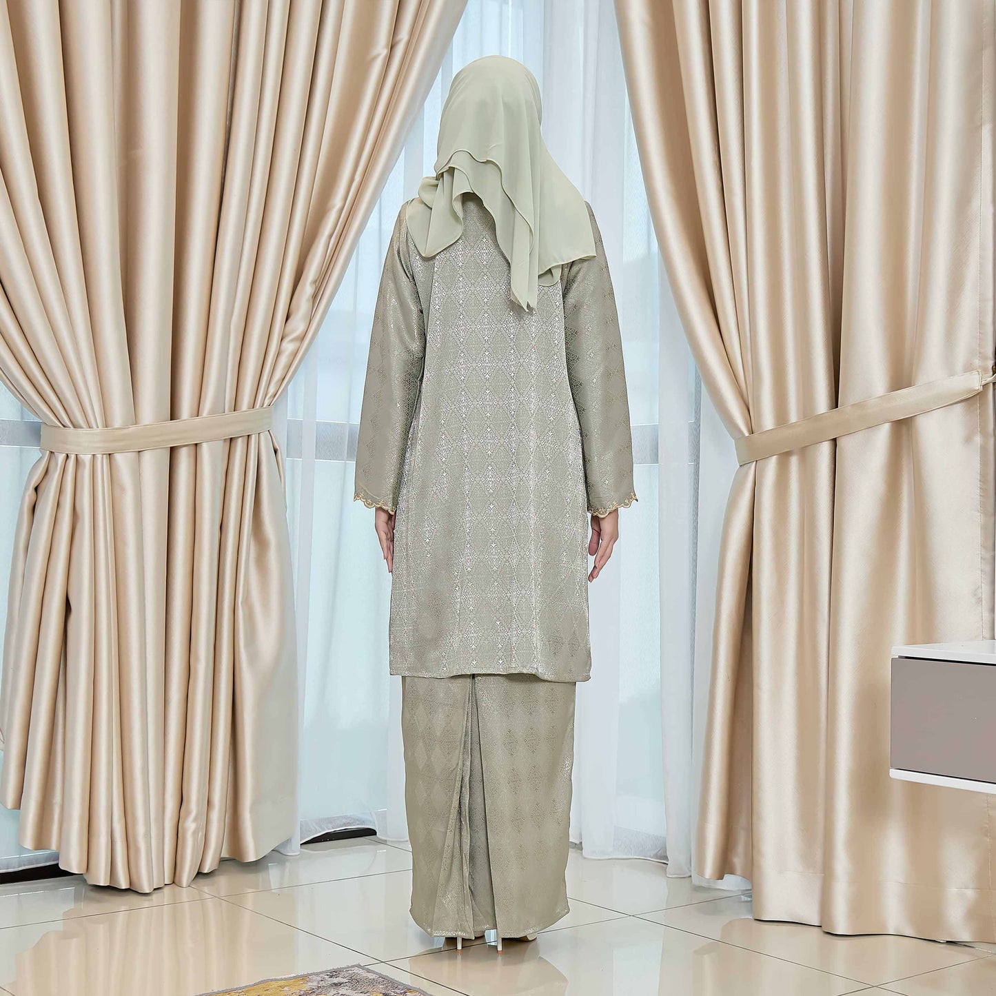 CLARA RIZQA - DIAN baju kurung muslimah material jacquard sulam