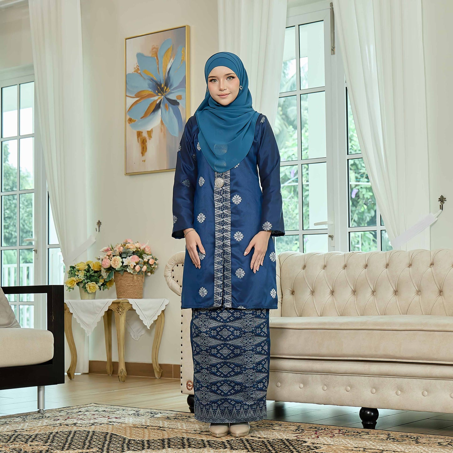 CLARA RIZQA Kebaya Mahsuri Baju Muslimah Material Songket Tenun Asli