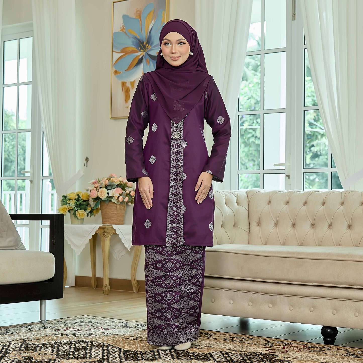 CLARA RIZQA Kebaya Mahsuri Baju Muslimah Material Songket Tenun Asli