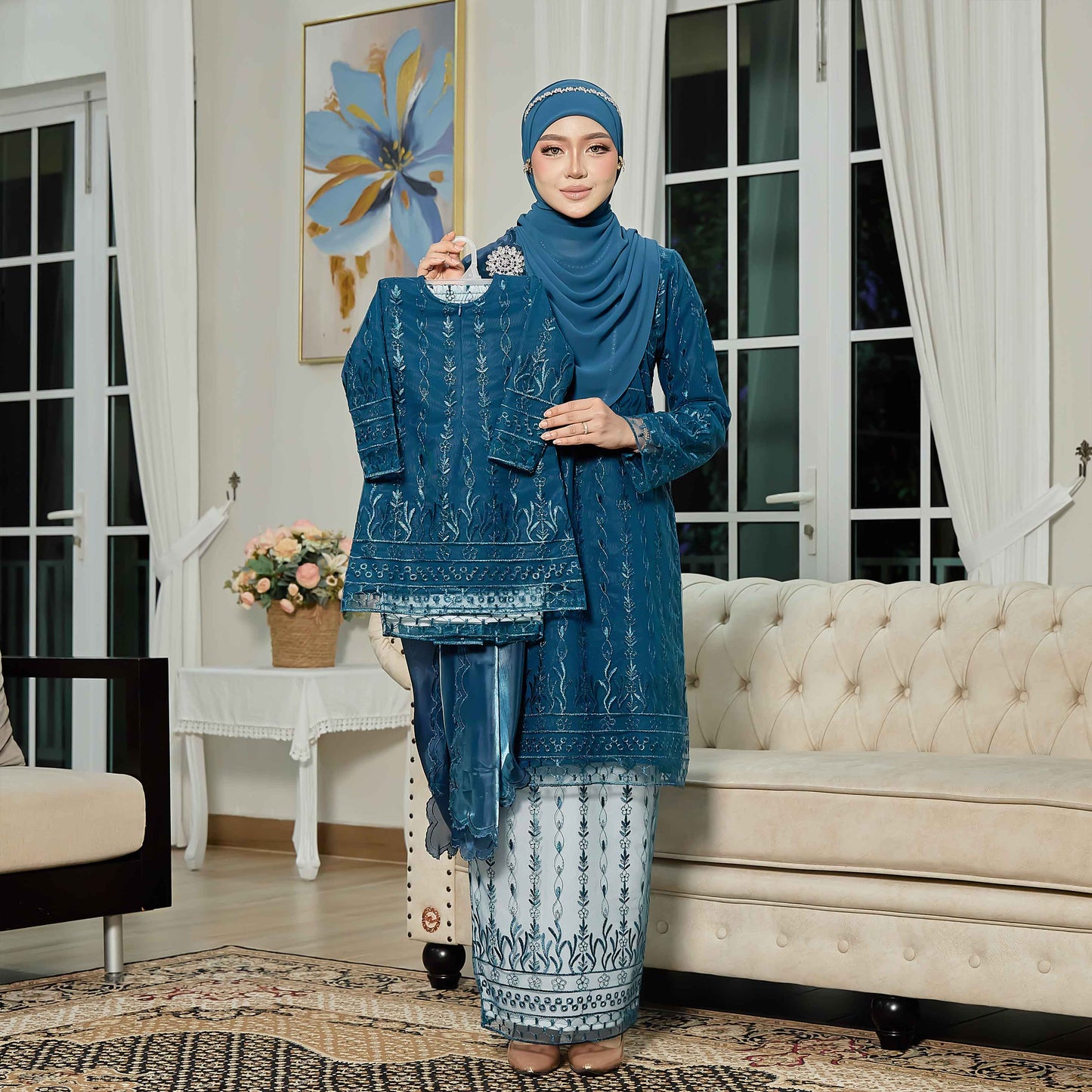 CLARA RIZQA - VIANNA baju kurung muslimah kids material premium como crepe + Lace
