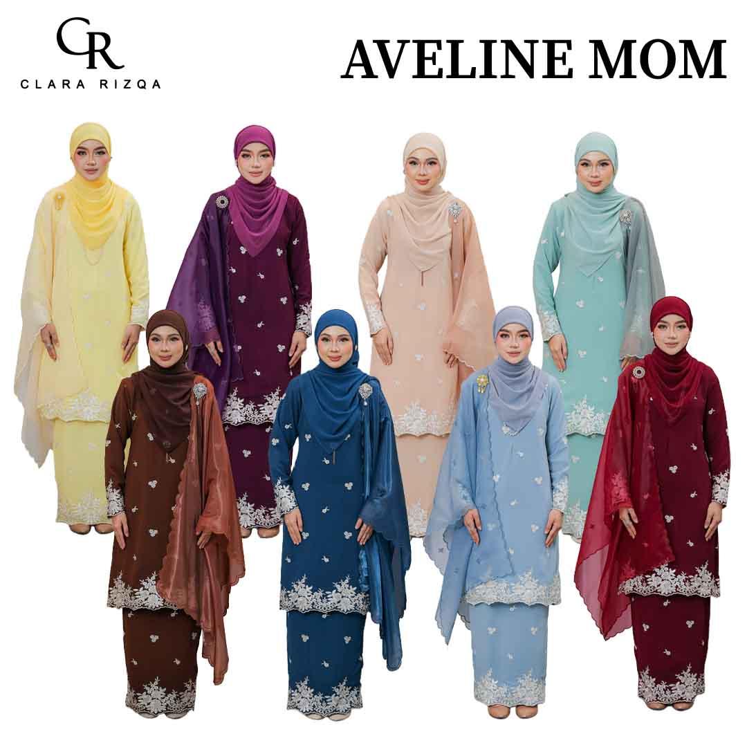 CLARA RIZQA - AVELINE baju kurung cantik material Chiffon embroidery with lining (mom)