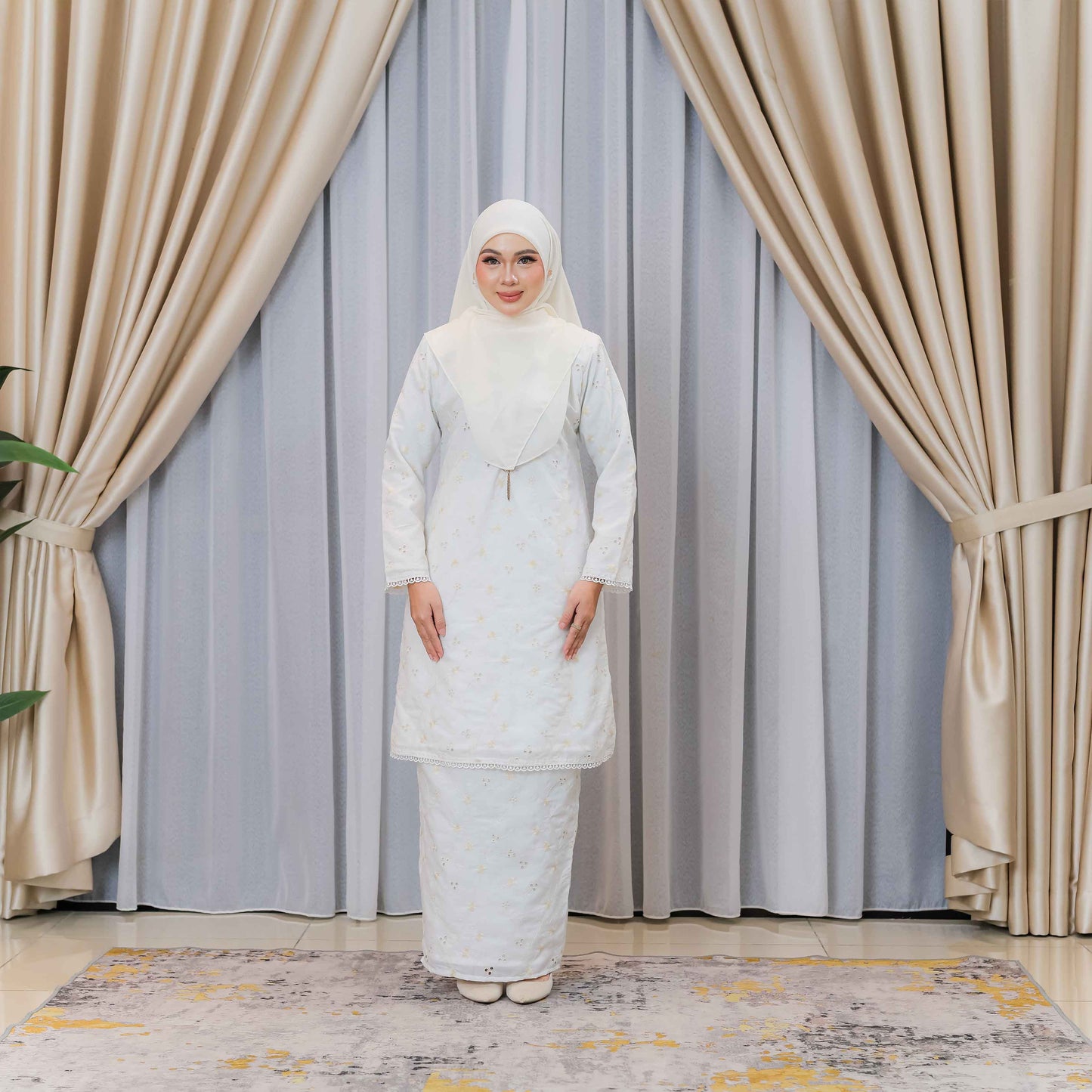 CLARA RIZQA - JASMINE baju kurung cantik moden material Cotton Embroidery with lining