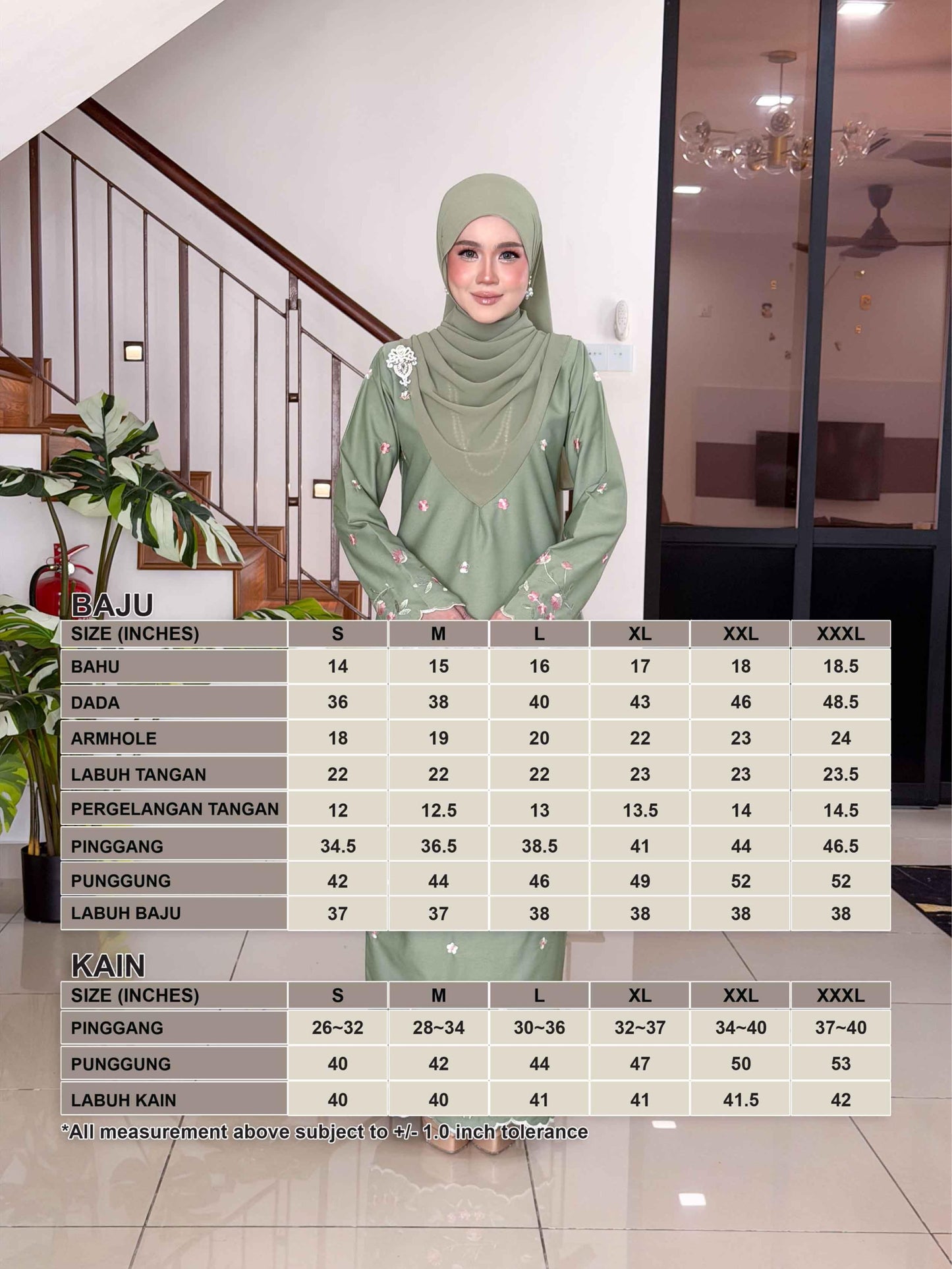 CLARA RIZQA - ROSSA mom baju kurung cantik moden material premium cotton embroidery
