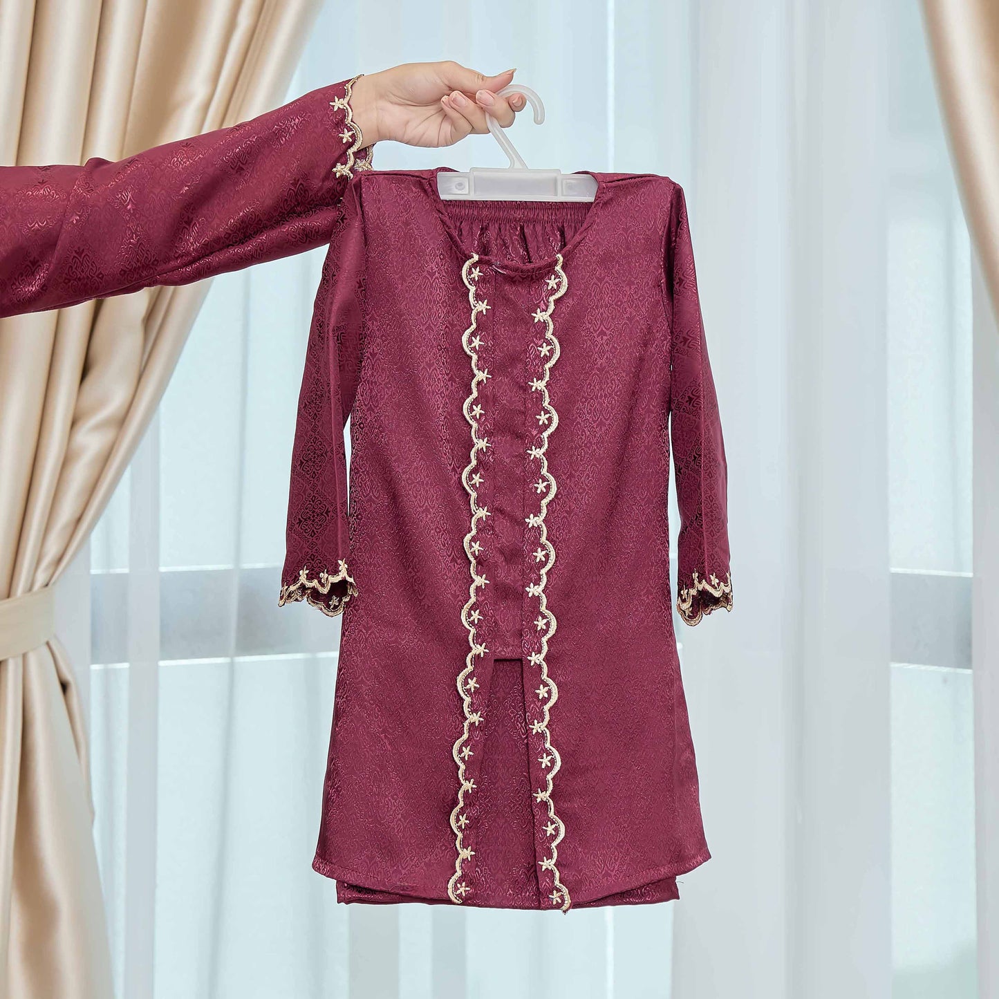 CLARA RIZQA - DIAN baju kurung muslimah material jacquard sulam kids