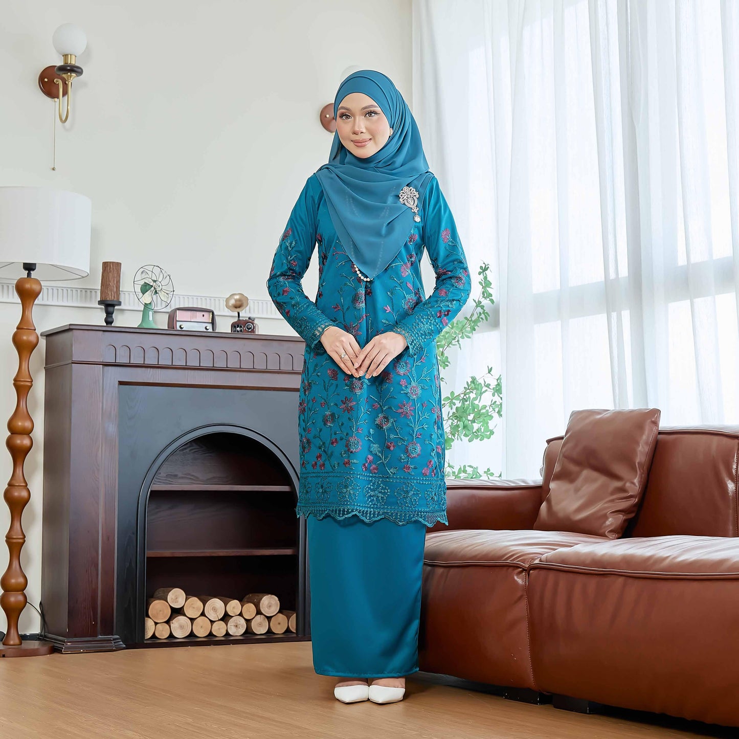 CLARA RIZQA - Catriona Mom baju kurung muslimah material premium pearl skin with lace