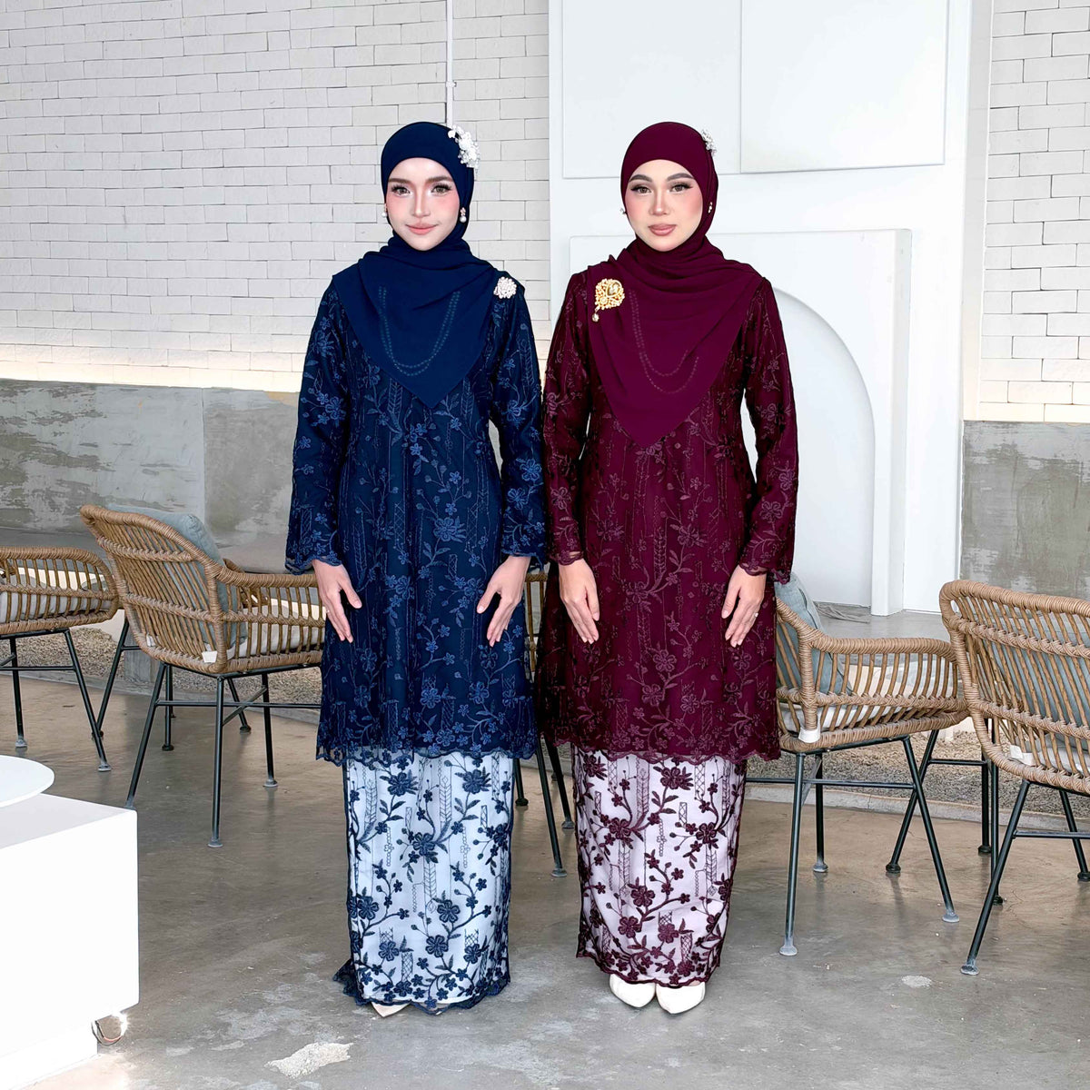 CLARA RIZQA - SOFIA baju kurung muslimah material premium como crepe + Lace