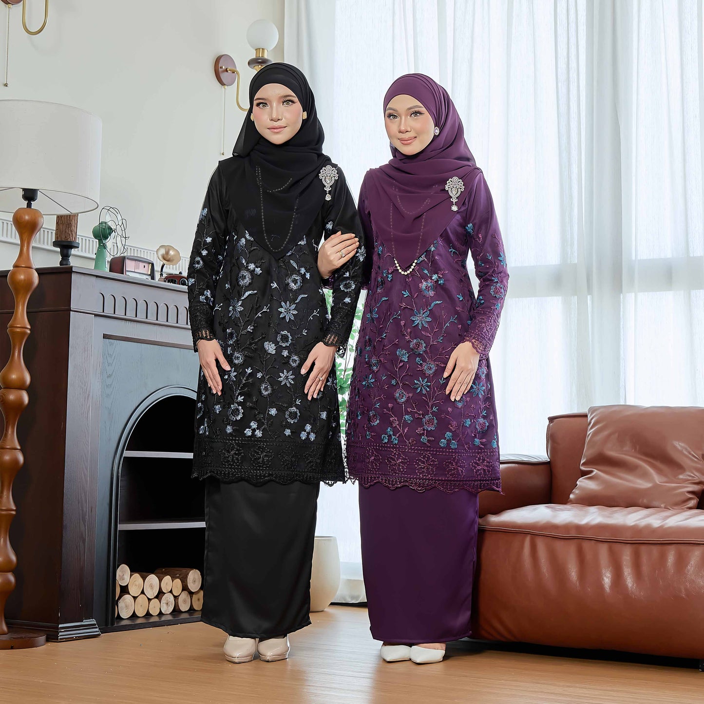 CLARA RIZQA - Catriona Mom baju kurung muslimah material premium pearl skin with lace