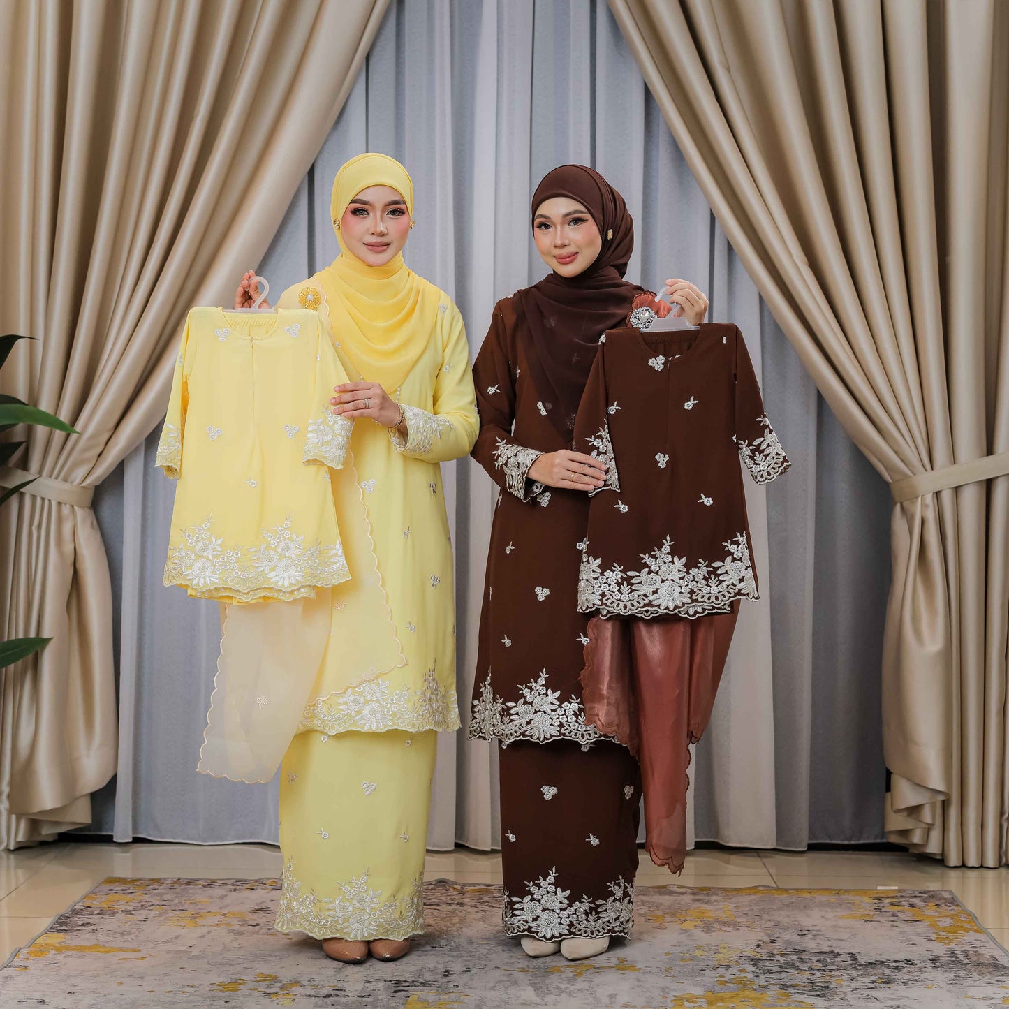 CLARA RIZQA - AVELINE baju kurung cantik material Chiffon embroidery with lining (kids)