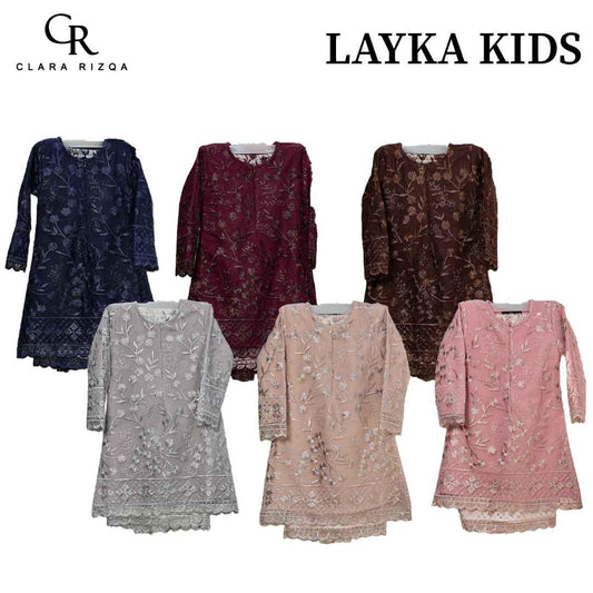 CLARA RIZQA - LAYKA baju kurung muslimah kids material premium como crepe + Lace
