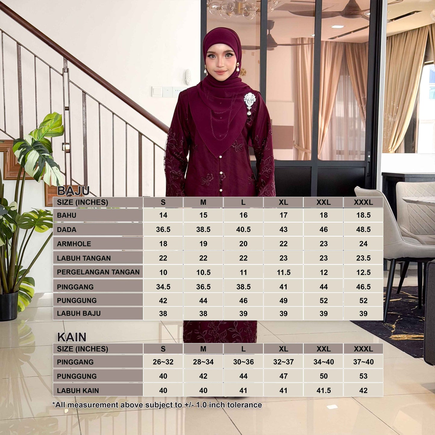 CLARA RIZQA - DALISHA baju kurung muslimah material premium como crepe + Lace