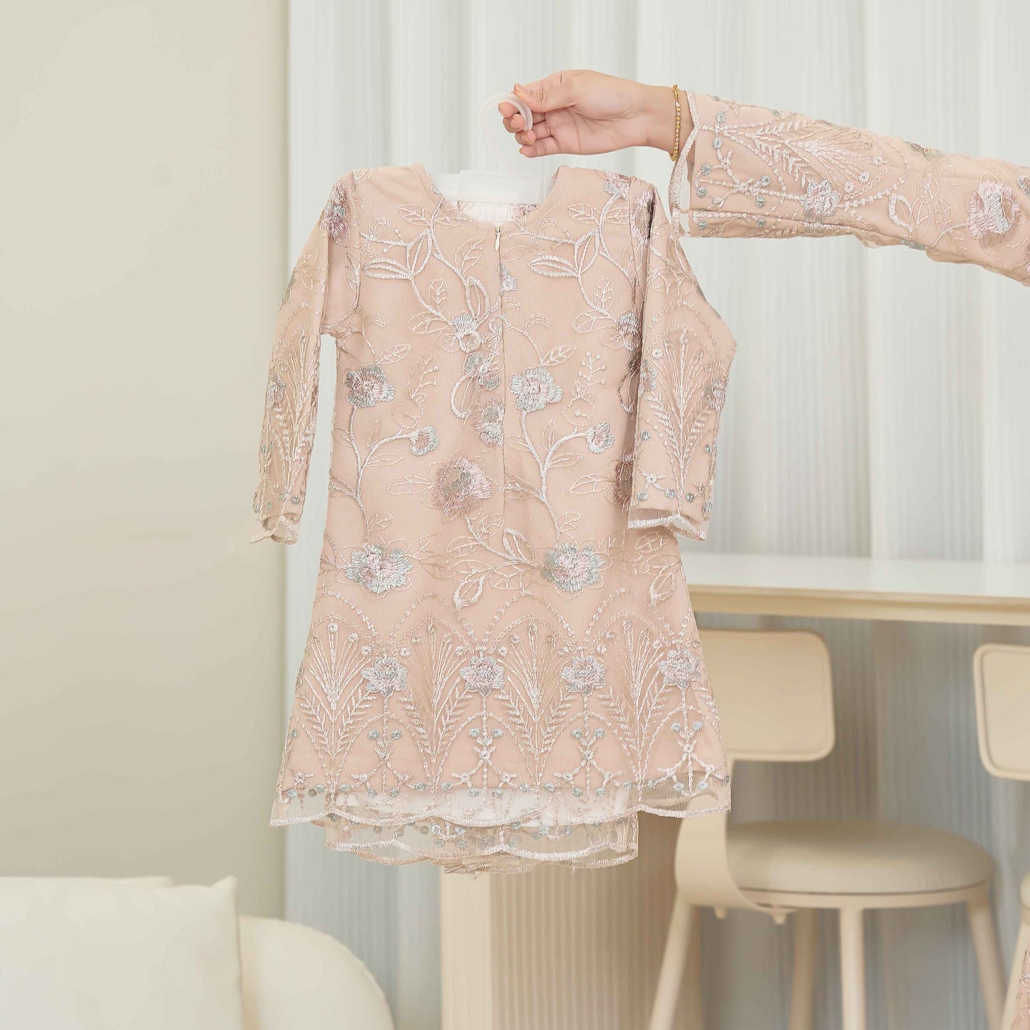 CLARA RIZQA - VANESSA baju kurung muslimah kids material premium como crepe + Lace