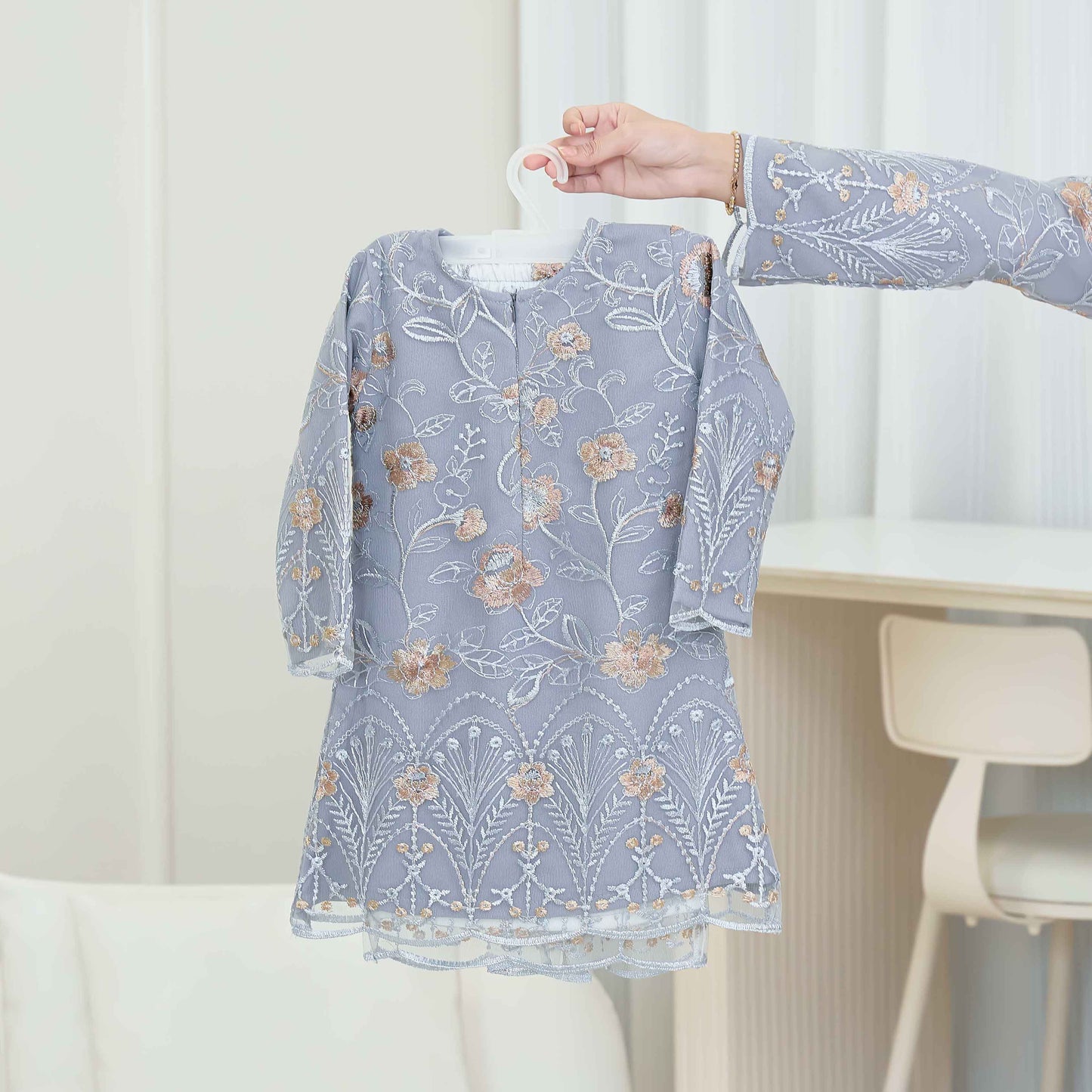 CLARA RIZQA - VANESSA baju kurung muslimah kids material premium como crepe + Lace