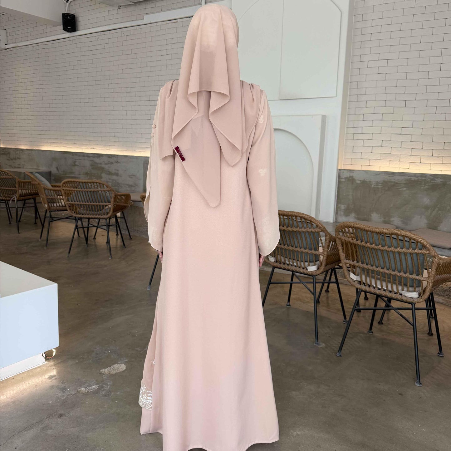 CLARA RIZQA - HAWRA Jubah Abaya material chiffon embroidery with lining como crepe