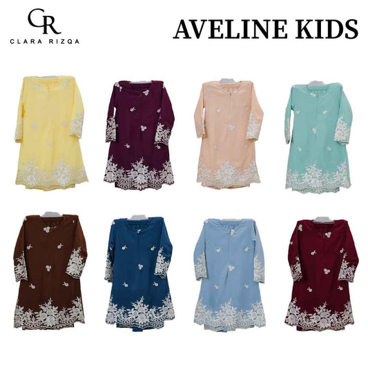 CLARA RIZQA - AVELINE baju kurung cantik material Chiffon embroidery with lining (kids)
