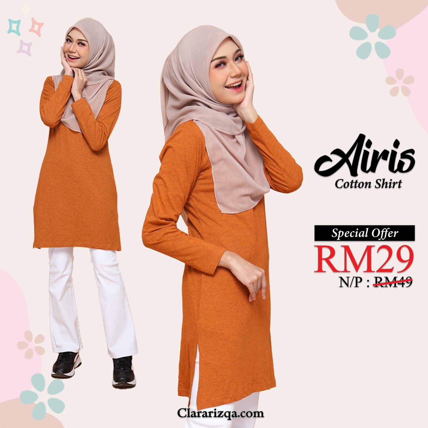 Airis Cotton Shirt - Orange