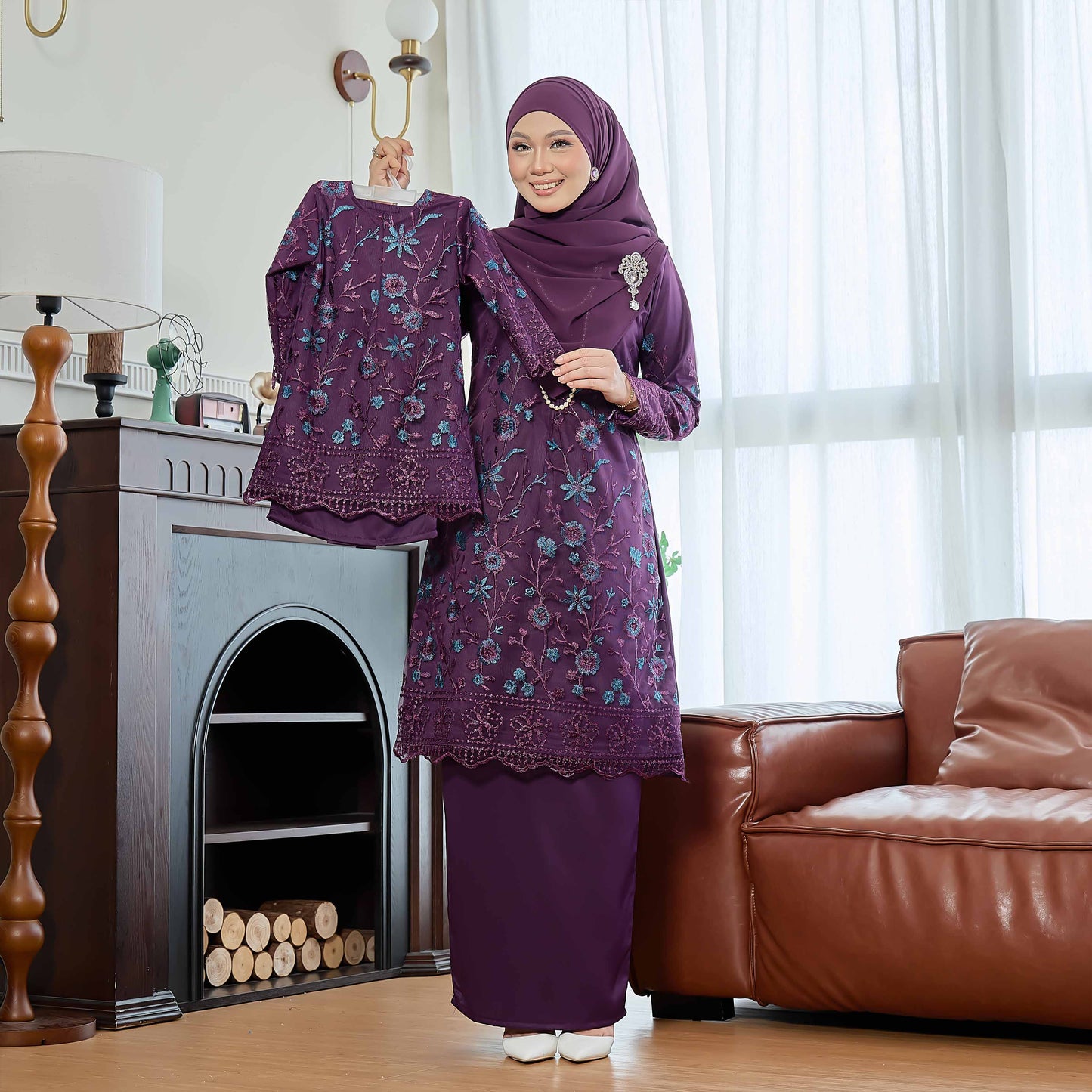 CLARA RIZQA - Catriona Kids baju kurung muslimah material premium pearl skin with lace