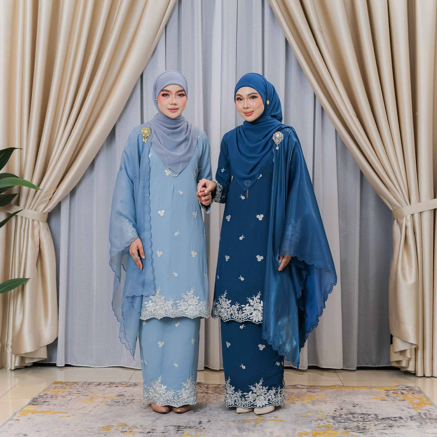 CLARA RIZQA - AVELINE baju kurung cantik material Chiffon embroidery with lining (mom)