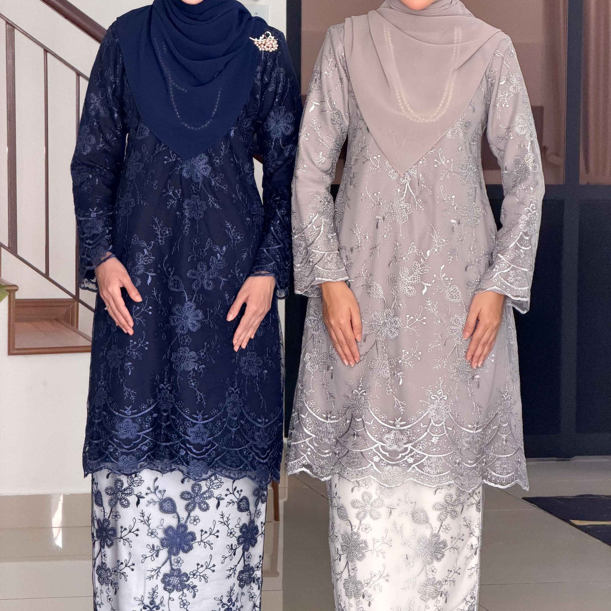 CLARA RIZQA -MELISSA baju kurung muslimah material premium como crepe + Lace