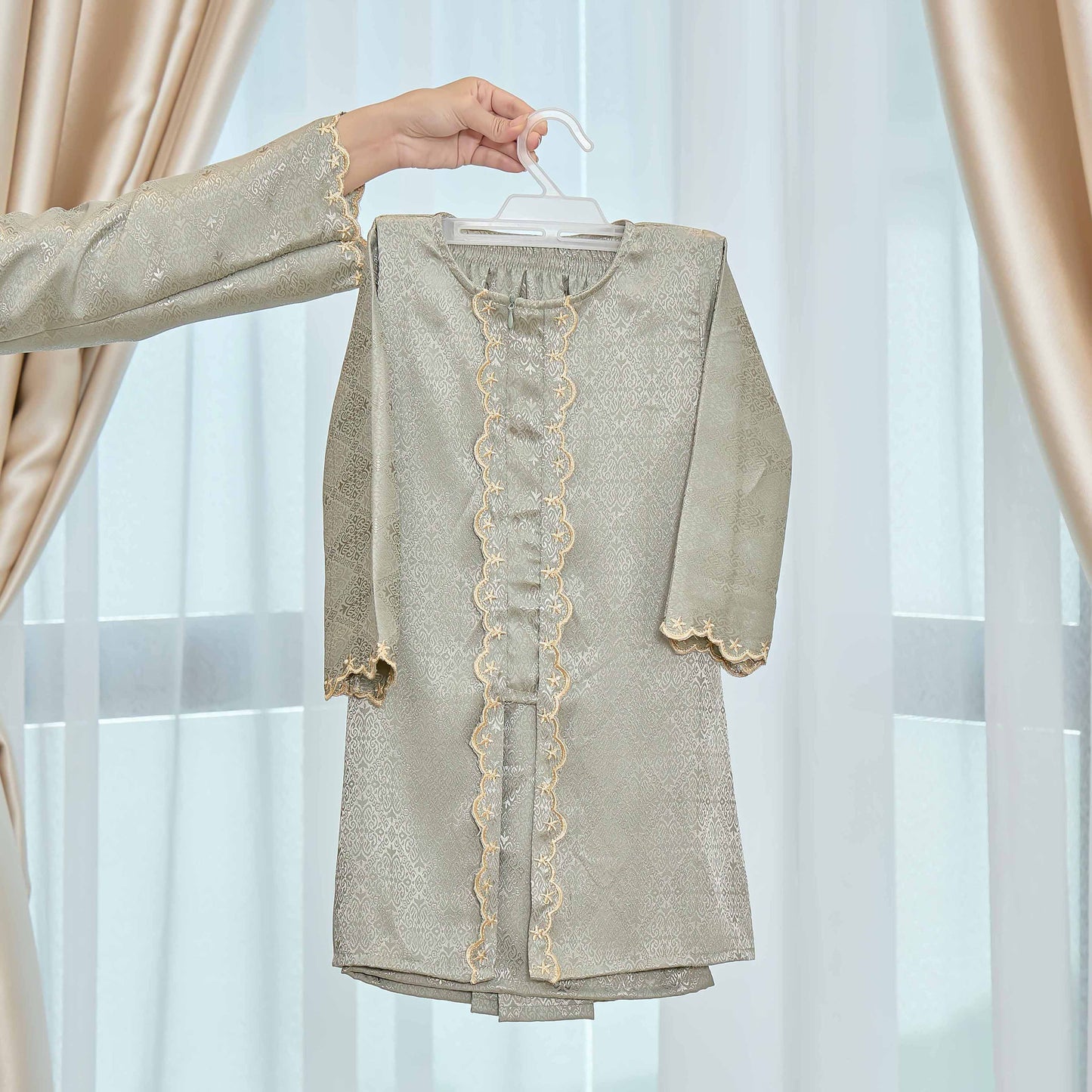 CLARA RIZQA - DIAN baju kurung muslimah material jacquard sulam kids