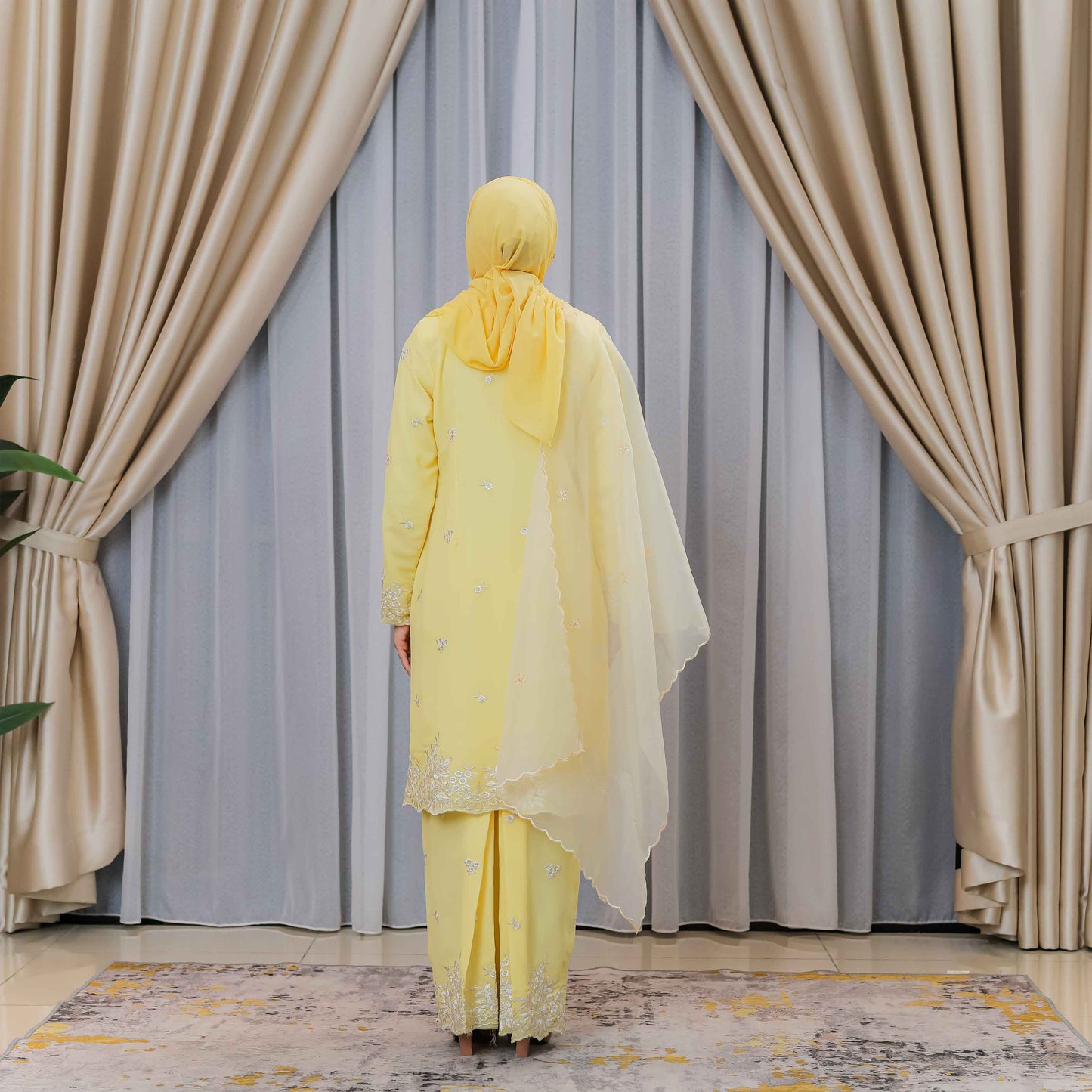 CLARA RIZQA - AVELINE baju kurung cantik material Chiffon embroidery with lining (mom)