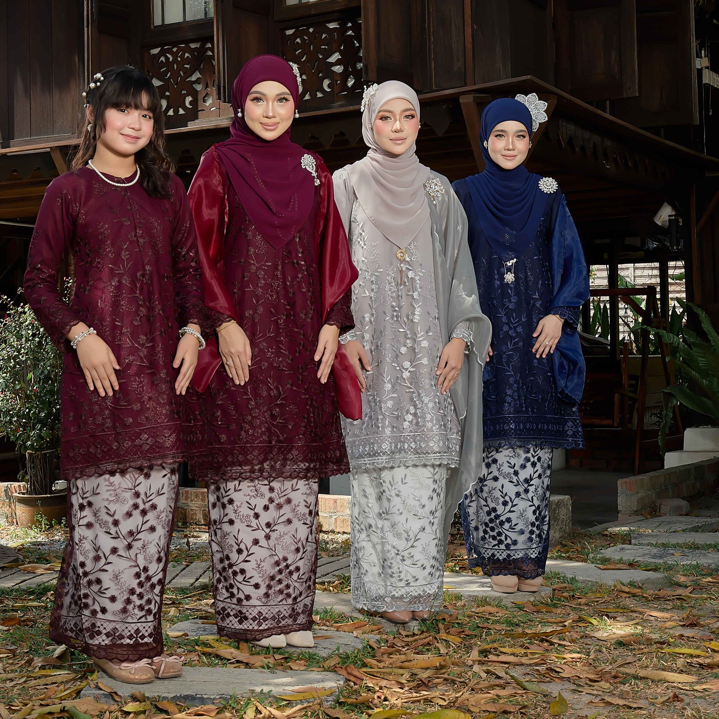CLARA RIZQA - LAYKA baju kurung muslimah mom material premium como crepe + Lace