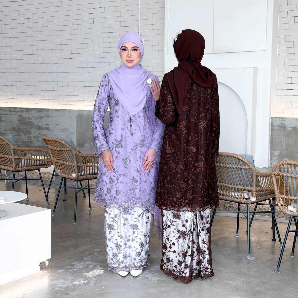 CLARA RIZQA - SOFIA baju kurung muslimah material premium como crepe + Lace