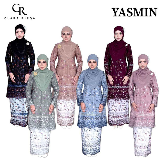 CLARA RIZQA - YASMIN baju kurung muslimah material premium como crepe + Lace
