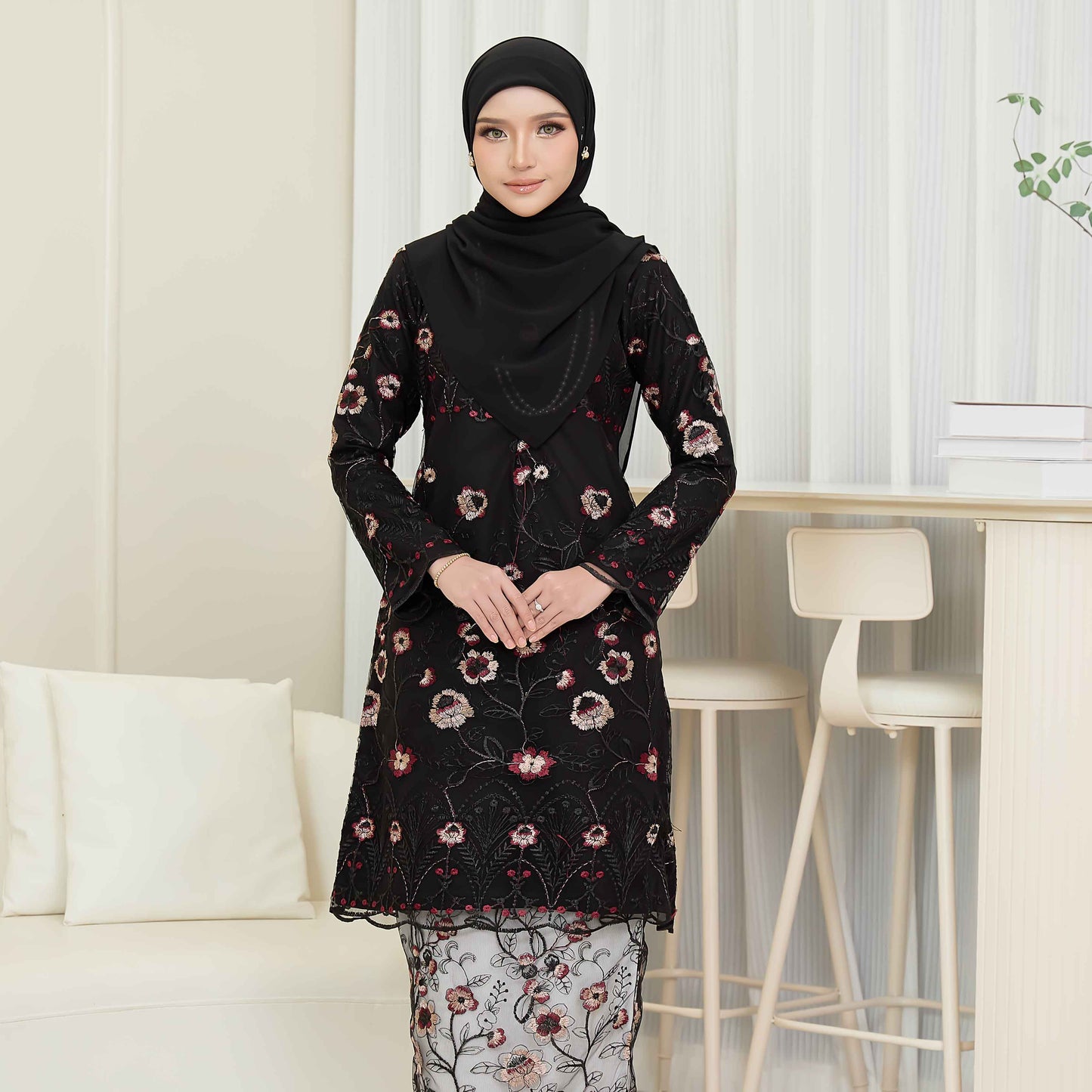 CLARA RIZQA - VANESSA baju kurung muslimah mom material premium como crepe + Lace