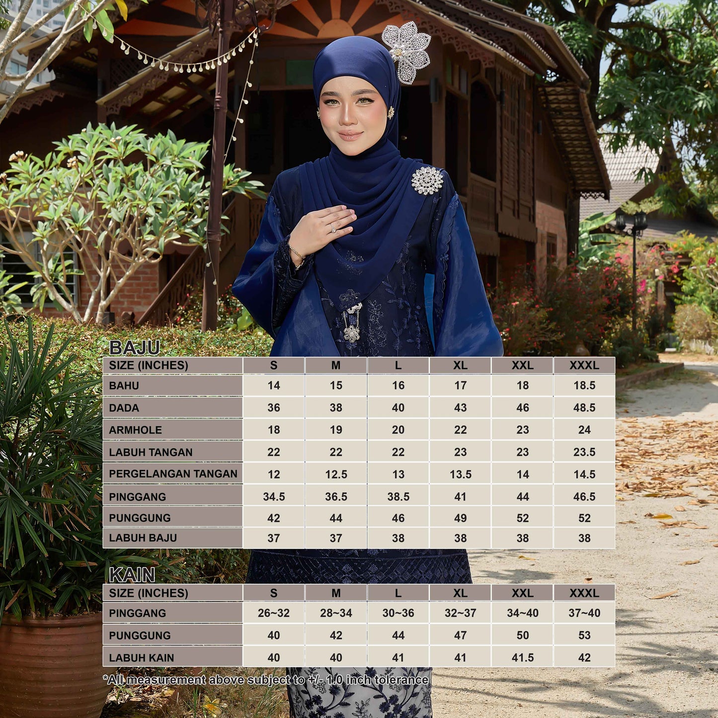 CLARA RIZQA - LAYKA baju kurung muslimah mom material premium como crepe + Lace