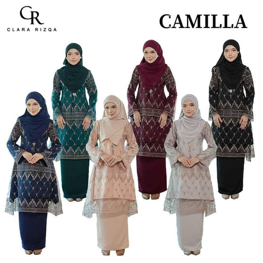 CLARA RIZQA - CAMILLA Baju kurung muslimah lace + Como Crepe