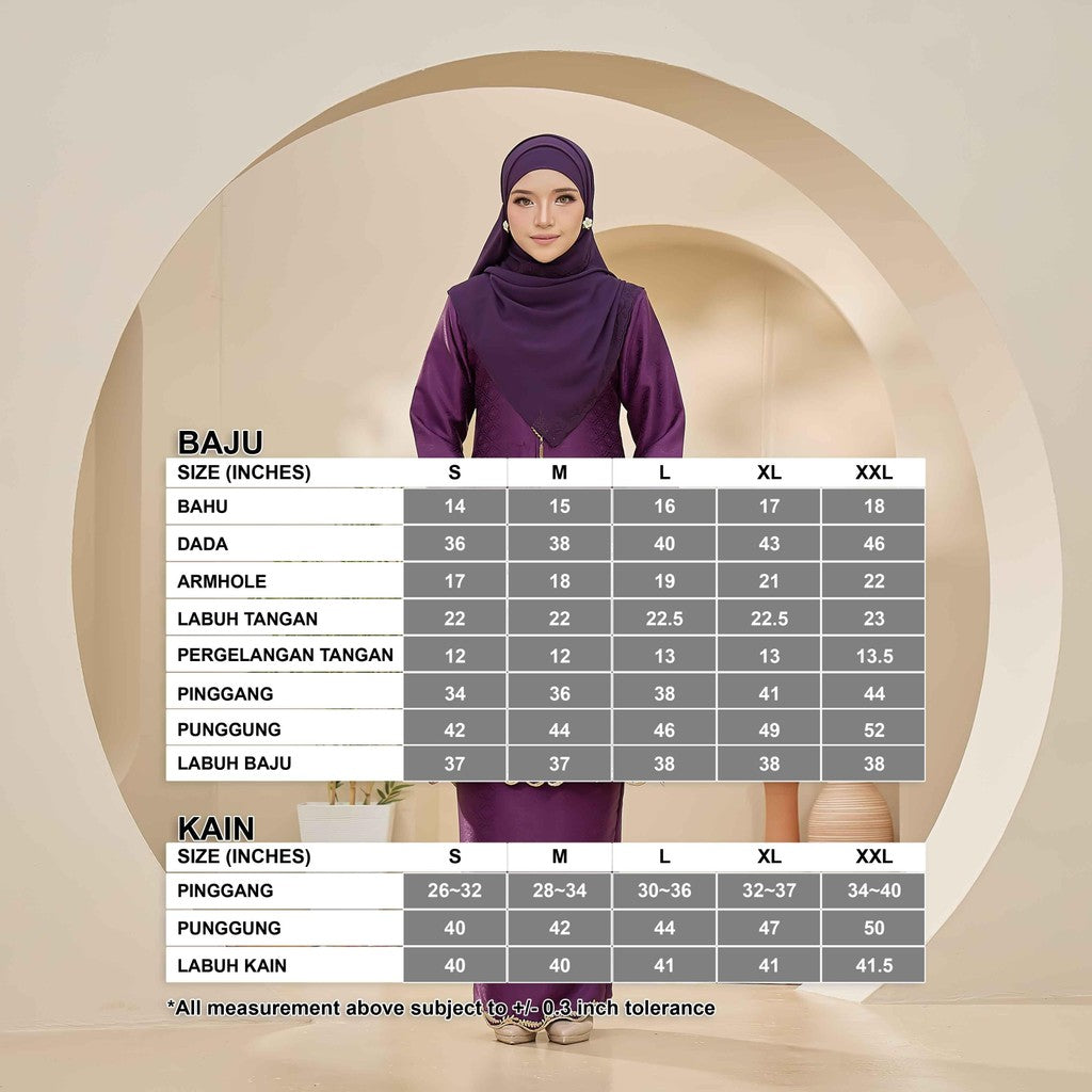 CLARA RIZQA - ORKED baju kurung muslimah material jacquard sulam